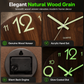 🔥12-Inch Silent Wooden Wall Clock – Luminous Glow & MDF Wood Grain✨