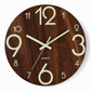 🔥12-Inch Silent Wooden Wall Clock – Luminous Glow & MDF Wood Grain✨