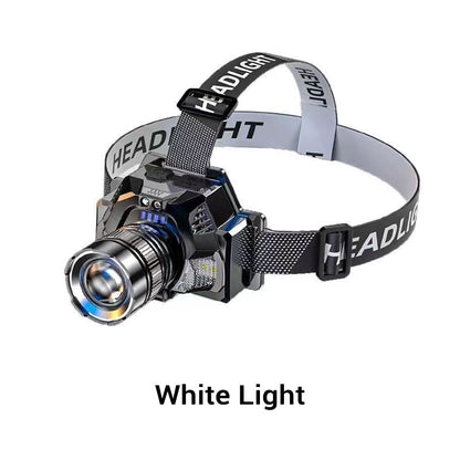 🔦 Rechargeable LED Headlamp: 200-500m Beam, 3000mAh, Type-C, Weatherproof, for Night Fishing
