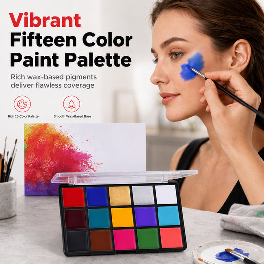 🎨 LIMITED-TIME 50% OFF! 🖌️ 15 Colors Oil Based Face and Body Paint Palette – Wax Based, Vibrant Pigment, Non-Cracking ✨