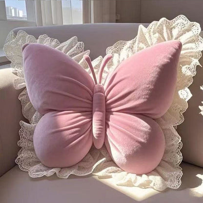 🦋 Elegant Butterfly-Shaped Throw Pillow – Delicate Lace & Charming Style 🌸✨