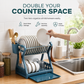 🍽️ ⚡ Multi-Layer Steel Dish Drying Rack – Vertical Storage, Drip Tray, Tool-Free Install ✨