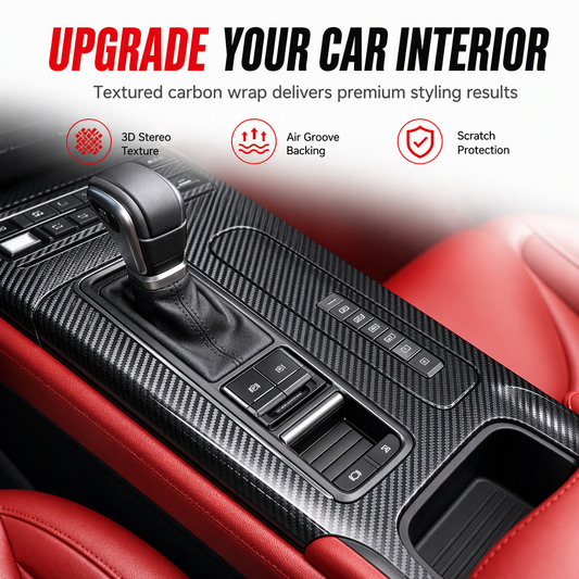 🚗 Carbon Fiber Interior Trim Film – Sleek, Sporty & Stylish Upgrade ✨