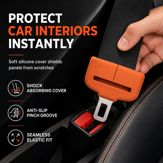 💥 Universal Silicone Seat Belt Buckle Cover – Anti-collision, Anti-scratch, Noise Reduction 🚗