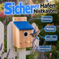 🐦 Weatherproof Wooden Outdoor Bird House – Natural Timber & Sky Blue Roof 🏡✨