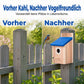 🐦 Weatherproof Wooden Outdoor Bird House – Natural Timber & Sky Blue Roof 🏡✨