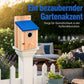 🐦 Weatherproof Wooden Outdoor Bird House – Natural Timber & Sky Blue Roof 🏡✨