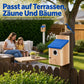 🐦 Weatherproof Wooden Outdoor Bird House – Natural Timber & Sky Blue Roof 🏡✨