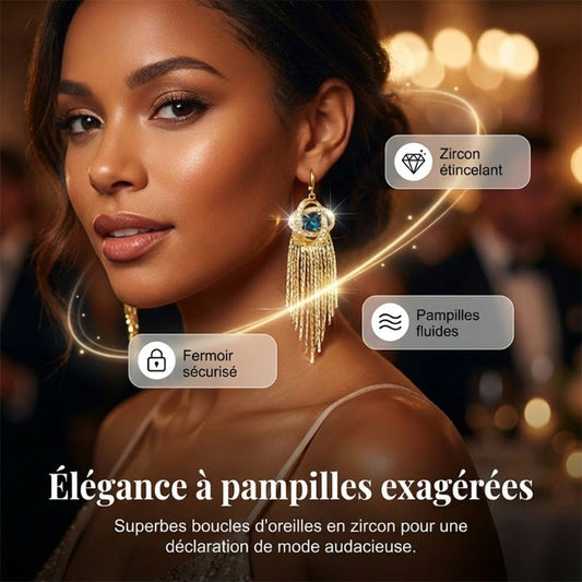 ⏰Elegant bow-shaped earrings with zircon and long dangles👂🎆📿