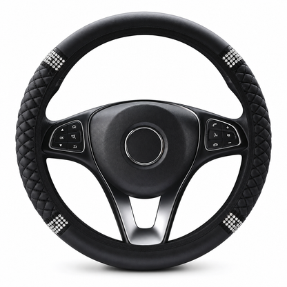 💥Rhinestone Steering Wheel Cover – Sparkling, Quilted, Luxury 🚗
