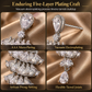 ⏰ Micro Pave Zircon Fan-Shaped Skirt Earrings – Elegant & Sparkling ✨🩵👂