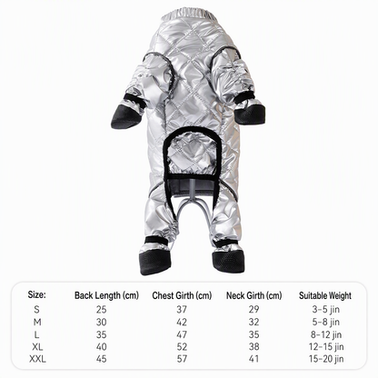 🔥⏰Full Coverage Waterproof Dog Winter Jumpsuit Fleece Lined Thick Warm Four Legged Coat🐾