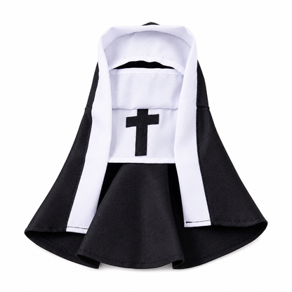 ⏰Funny Pet Nun Costume for Cats and Small Dogs Cosplay Outfit for Dress Up and Photo Props🐱✝️