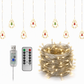 ⏰LED Christmas Icicle String Lights USB Powered Star and Christmas Tree Ring Hanging Lights for Holiday Window Decoration
