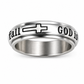 ✨ Silver Titanium Spinner Ring – "God Is Within Her" engraving ✨