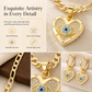 ✨ 18K Gold Plated Evil Eye Heart Necklace & Earrings Jewelry Set