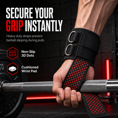 🏋️ Non-Slip Weightlifting Grip Straps with Wrist Support – Lift, Pull & Train With More Confidence ✨