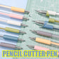 Gebrauchsmesser und Stift mit Cartoon-Muster