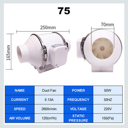 [Super Suction] Duct Booster, leiser Abluftventilator